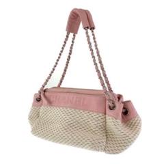 CHANEL シャネル ピンク オフホワイト ショルダーバッグ 100416