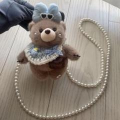スマホショルダーストラップ ぬいぐるみ　パールくま　韓国人気　新品