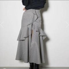 rienda ダブルフリルスリットスコートショートパンツ 千鳥柄