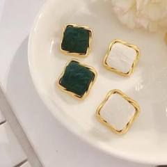 ゴールド ホワイト 【値下げ】ピアス パール 金 レディース スクエア