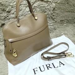 FURLA フルラ パイパー ラージ グレージュ ショルダーバッグ 2way