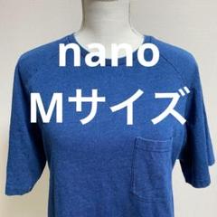 nano 青 ラグラン袖 ポケット付き Tシャツ Mサイズ トップス