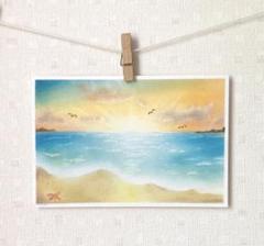 パステル画 「太陽と海」 m83980252256_1.jpg?1719725184