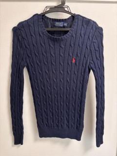 Polo Ralph Lauren ネイビー ケーブルニットセーター XS - メルカリ