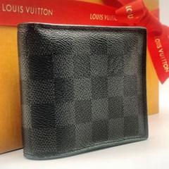 美品】ルイヴィトン ダミエ グラフィット 二つ折り財布 ICチップ