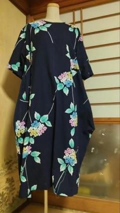 古布、藍染、久留米絣、綿、島、型染●パッチワークポケット、チュニック、ワンピース 古布、藍染、久留米絣、綿、島、型染○パッチワークポケット