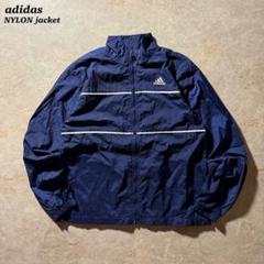 adidasナイロンジャケット短丈ネイビー古着ゴープコア美品スポーツmix当時物