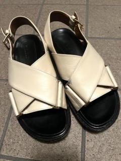 新品 MARNI マルニ バイカラーデザイン フラットサンダル 黒x緑 37