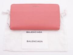 BALENCIAGA バレンシアガロゴ ラウンドファスナー長財布 Sランク