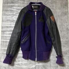 美品 SKOOKUM USA製 スクーカム 袖レザー スタジャン 36