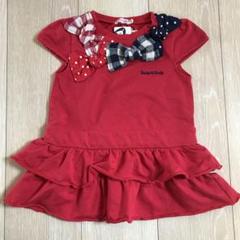 ダディオダディ　トップス　半袖Tシャツ　チュニック　赤　リボン　100cm