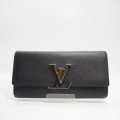美品 ルイヴィトン VUITTON ポルトフォイユカプシーヌ長財布 黒 A455