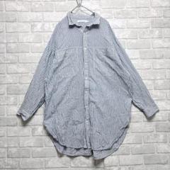 アメリカンホリック コットン ストライプ シャツ 美品 M 丈長め ゆるダボ
