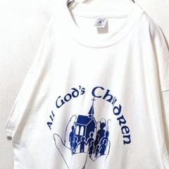 デルタ オールゴッドチルドレン デカロゴ Tシャツ ホワイト 白 XL 古着