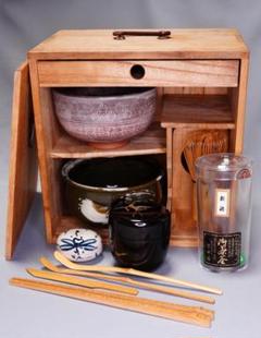 茶道具　利休茶箱　京焼　加山昌山作　茶碗　棗など　十二点一式　V　R7825 茶道具 利休茶箱 京焼 加山昌山作 茶碗 棗など 十二点一式 V