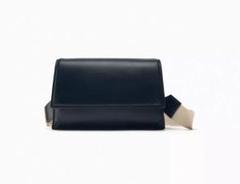 ZARA ザラ フォールドオーバーフラップ クロスボディバッグ完売品 フォールドオーバーフラップ クロスボディバッグ - ブラック
