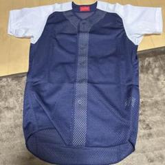 野球ユニフォームメッシュホワイトネイビーL
