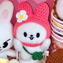 skzoo スキズ　10cm ぬい服　リービット　うさぎ帽子　ポシェット　お花
