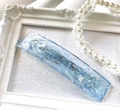 ひんやり氷プレートのバレッタ②水色　氷レジン　アイス　chackymade
