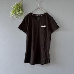 プーマ［M］美品　綿100　薄手　ワンポイント半袖Tシャツ　レディース　長め丈