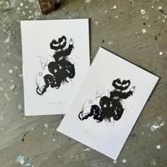 SALE(F6号) 岡本太郎【女】肉筆/裏シール有り/表裏サイン有り/手描き SALE(F6号) 岡本太郎【作家】肉筆/裏シール有り/表裏サイン有り