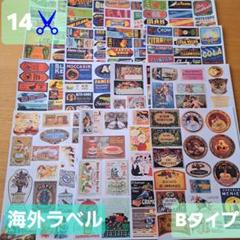 14✂️Bタイプ 海外 ラベル チケット レトロ デザインペーパー