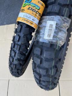 D605F(2,75-21) D605(120/80-18) 中古 DUNLOP [前後セット] 新品 D605 2.75-21 120/80-18(TL) [セロー