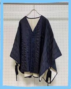 ancellm QUILTING OVER PONCHO (NAVY) ポンチョのサムネイル
