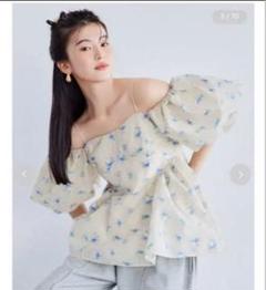 即日発送！3wayシアージャガードペプラムブラウス　FLOWERフラワー WEB限定カラー】3wayシアージャガードペプラムブラウス(ビスチェ