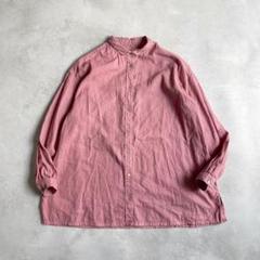 豊富なギフト nest Robe 綿麻 ピンク スモールカラーブラウス ピグメントダイ トップス
