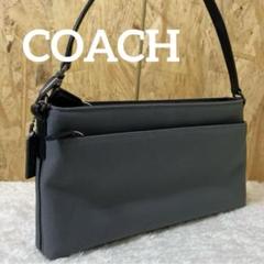 COACH コーチ　ハンドバッグ　コンパクト　グリーン系　ナイロン