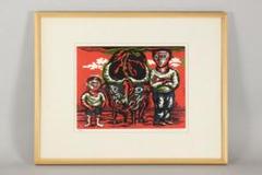 大正レトロ　詩人画家　イラストレーター　代表作　黒船屋　額装 Amazon.co.jp: 真作保証 額装 竹久夢二 木版画 黒船屋 初版 中期