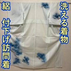 KJ1843 絽 付下げ訪問着 身丈153cm 洗える着物 夏着物 化繊