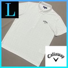 キャロウェイ Callaway 総柄ボタンダウン半袖ポロシャツ L