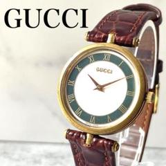 稼働品　GUCCI グッチ　シェリーライン　緑文字盤　腕時計　ボーイズ