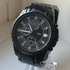 FOSSIL フォッシル　電池新品　ブラック アナログ クロノグラフ腕時計のサムネイル