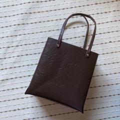 本革 手縫い 小さめトートバッグ こげ茶