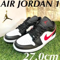 ナイキ ウィメンズ エアジョーダン 1 ロー NIKE スニーカー 黒 白 赤