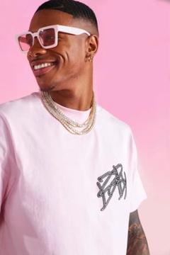 ⭑boohoo：前背面BABYロゴTシャツ ピンク(Ｓ)のサムネイル