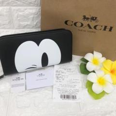 長財布 コーチ ディズニー コラボ レザー アコーディオン