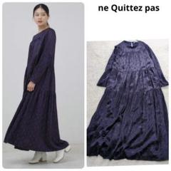 ヌキテパ　Cotton Rayon Jacquard Tiered Dress