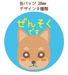 花粉症・ぜんそくです 缶バッジ38mm柴犬