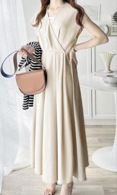 《CLASSICAL ELF》美品 XL ライトベージュ カシュクールワンピース