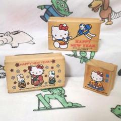 キティちゃん 年賀状用 スタンプ3個 スタンプ台2個 まとめ売り!