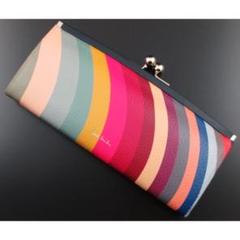 未使用級 Paul Smith ポールスミス がま口 長財布 花柄 ブラック