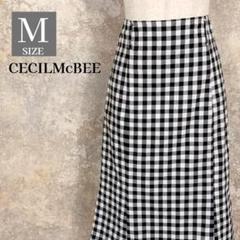 【サイズM】美品 セシルマクビー ギンガムチェックスカート 48