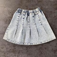 【SHEIN】プリーツ デニム スカート ライトウォッシュ 120