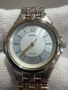 【ジャンク】SEIKO ソーラー ブルーシェル文字盤 レディース腕時計 シルバー