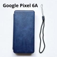 Google Pixel 6A ケース 手帳型 スマホケース ネイビー