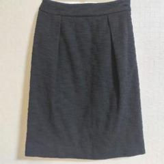 プラステ タイトスカート 膝丈 ツイード 上品 綺麗め ネイビー M